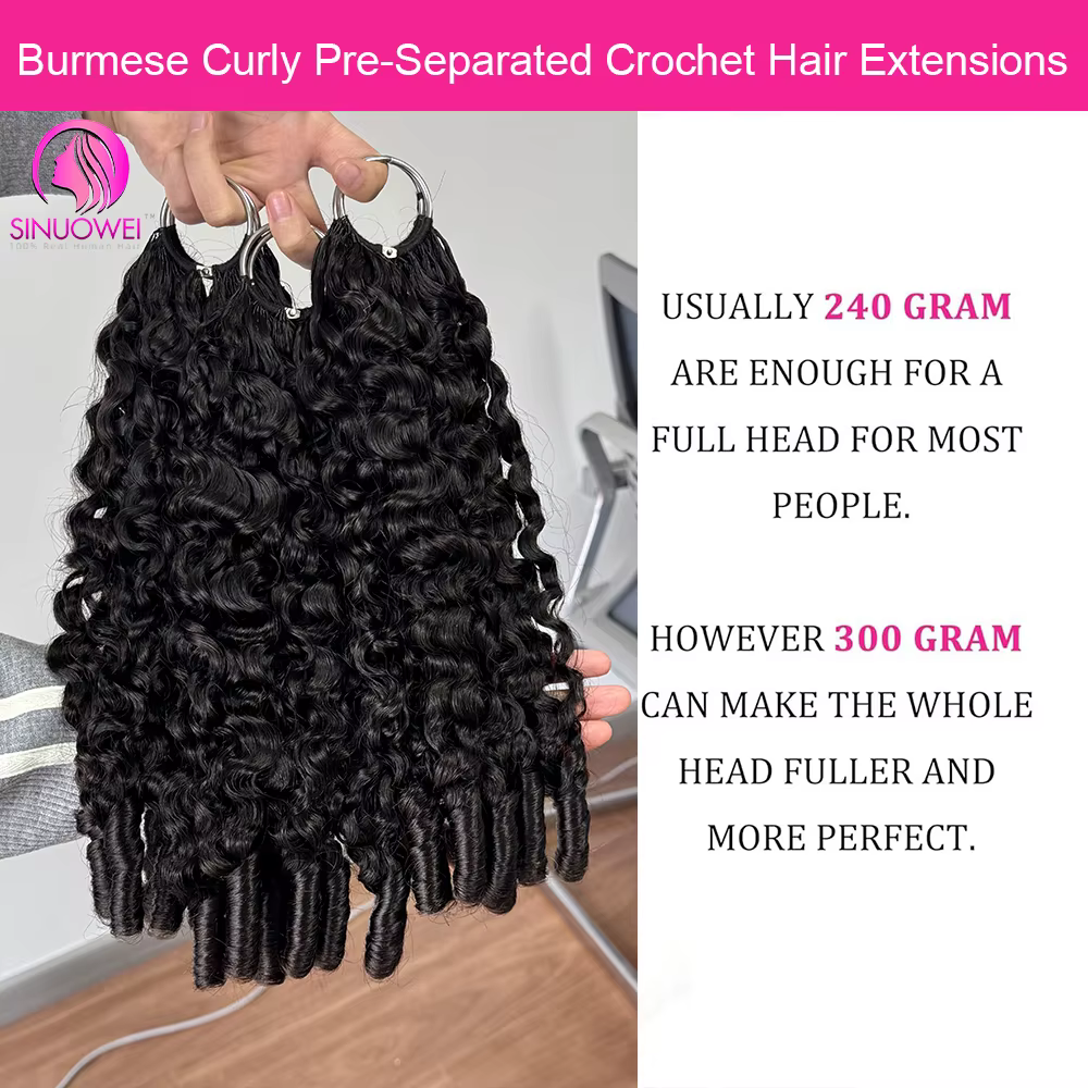 de au cheveux huains, type plume, 12A, bouclés , noir naturel, pré-séparées