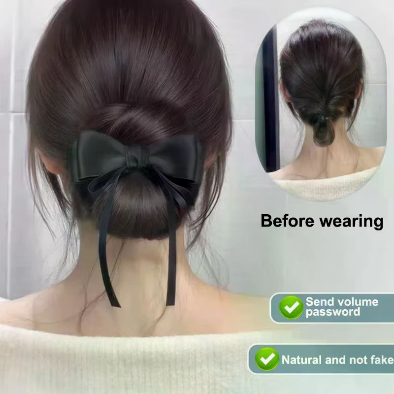 Perruque de cheveux raides à clipser ; Chignon en désordre synthétique Easy Claw ; Extension de postiche