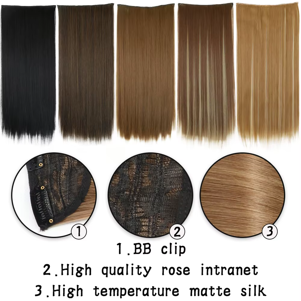Extensions de cheveux synthétiques de 24 pouces