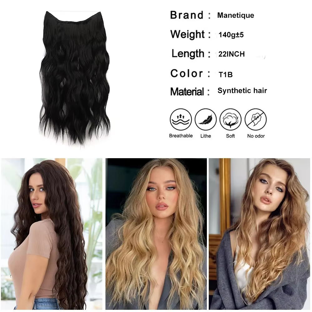 Extensions de cheveux synthétiques invisibles