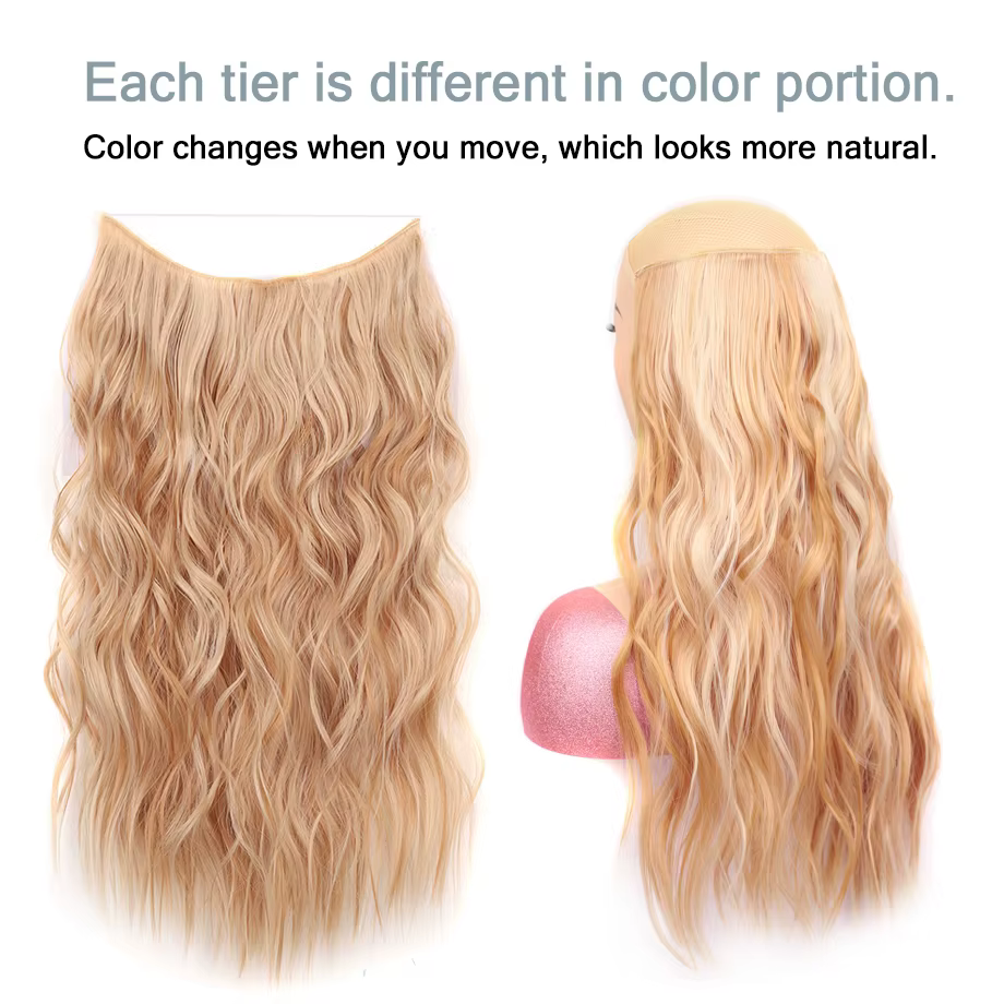 Extensions de cheveux synthétiques de 22 pouces