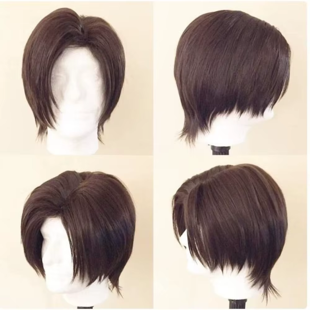 Perruque de cosplay Re9 REQ Leon pour homme