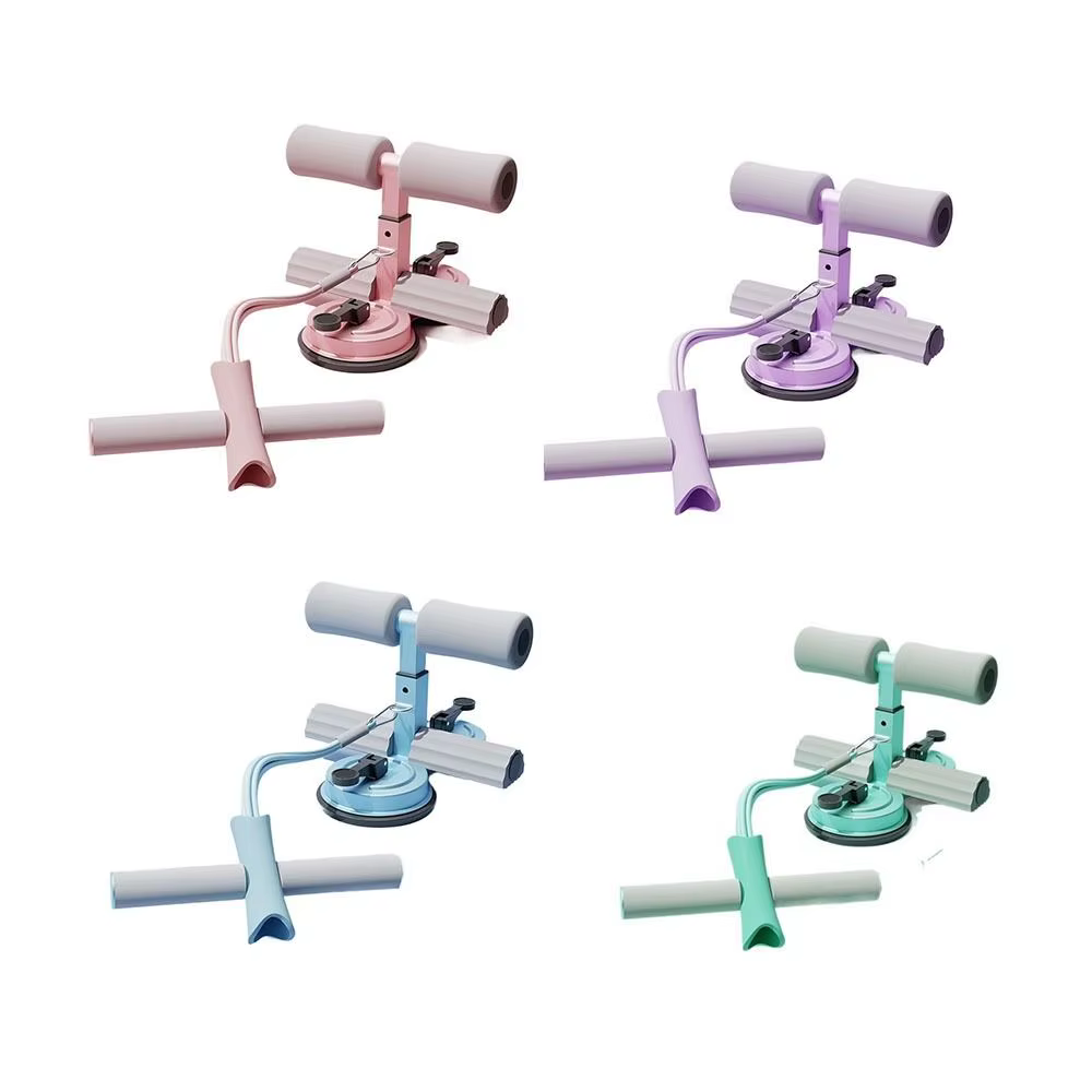 Barre d'aide aux sit-ups à double ventouse, hauteur réglable avec corde de tension, équipement de fitness pour sit-ups, support antidérapant pour chevilles