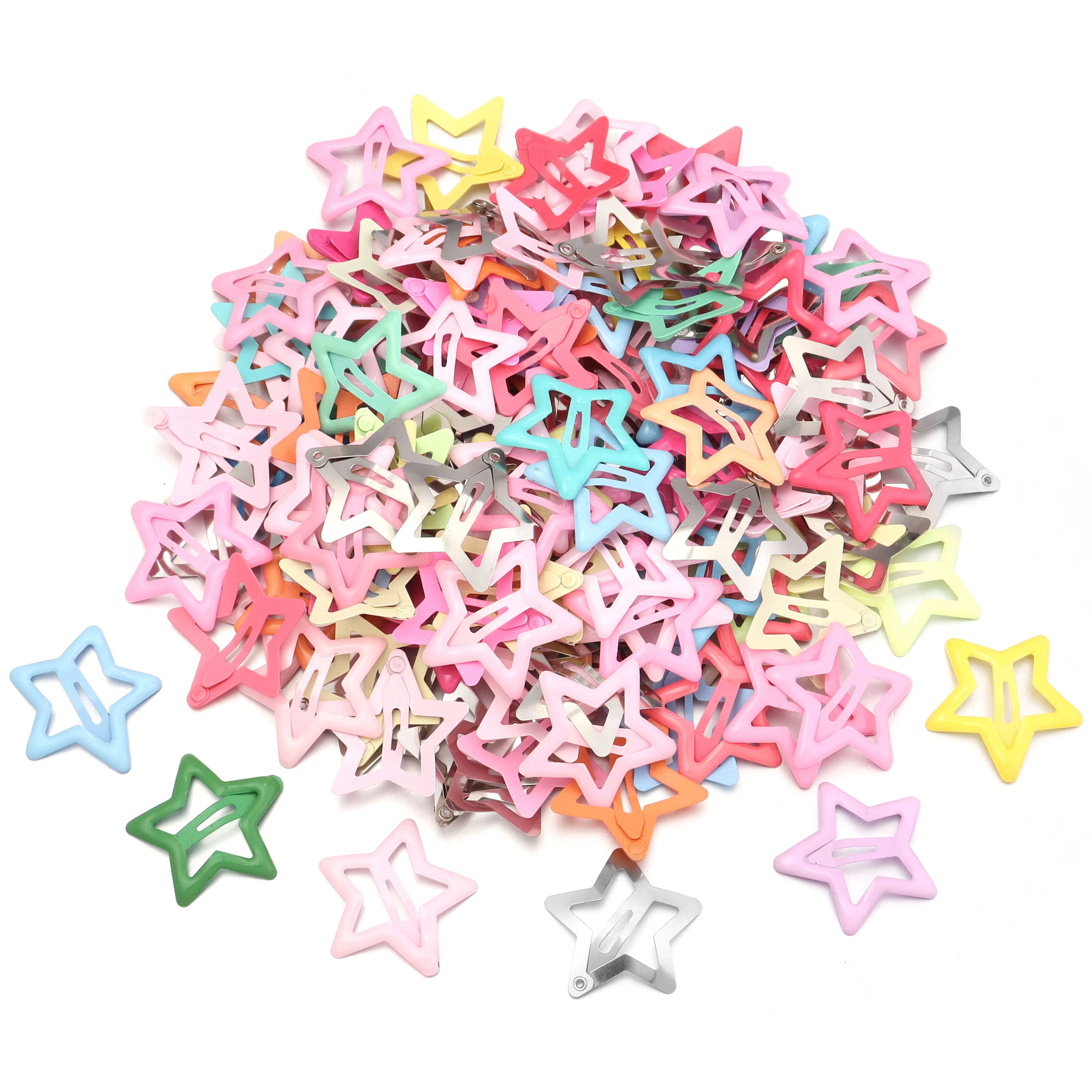 50 pcs/lot métal coloré enfants BB pinces à cheveux Y2K étoile