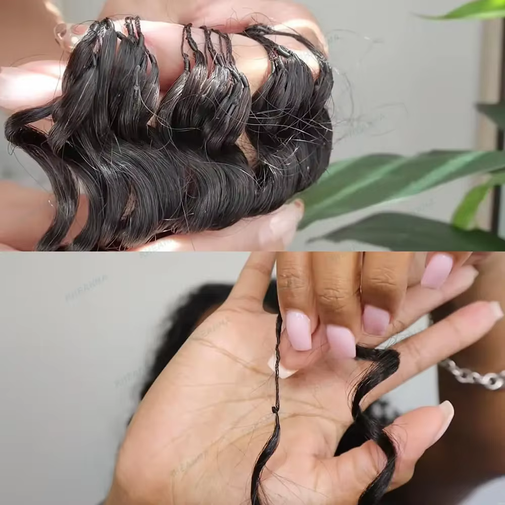 Extensions de cheveux au Crochet de vague profonde crépus bouclés Crochet cheveux humains sans noeud pré-séparés Extensions de cheveux de plumes au Crochet