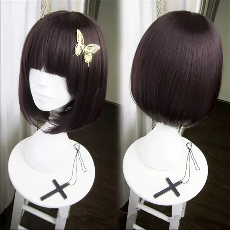 Anime Bungo chiens errants Akiko Yosano court Bob brun résistant à la chaleur Cosplay perruques de cheveux