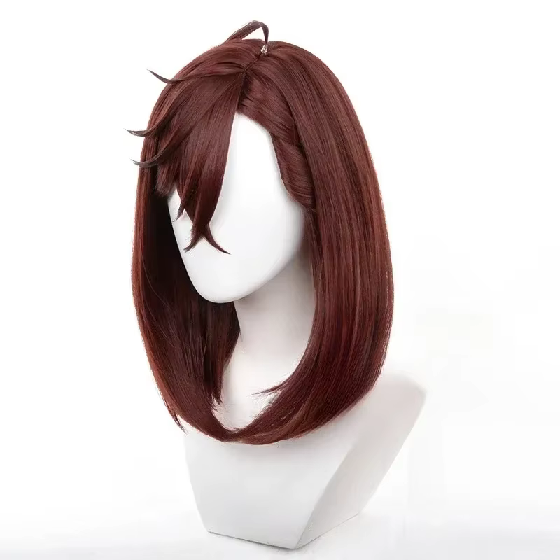 Perruque de Cosplay Anime Momo Ayase, cheveux courts marron Dandadan, en Fiber résistante à la chaleur, pour fête d'halloween, pour filles et femmes