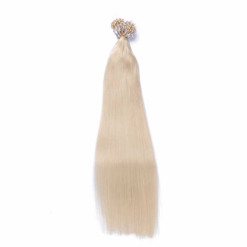 Extensions de Cheveux Humains Naturels Lisses avec Micro Anneau