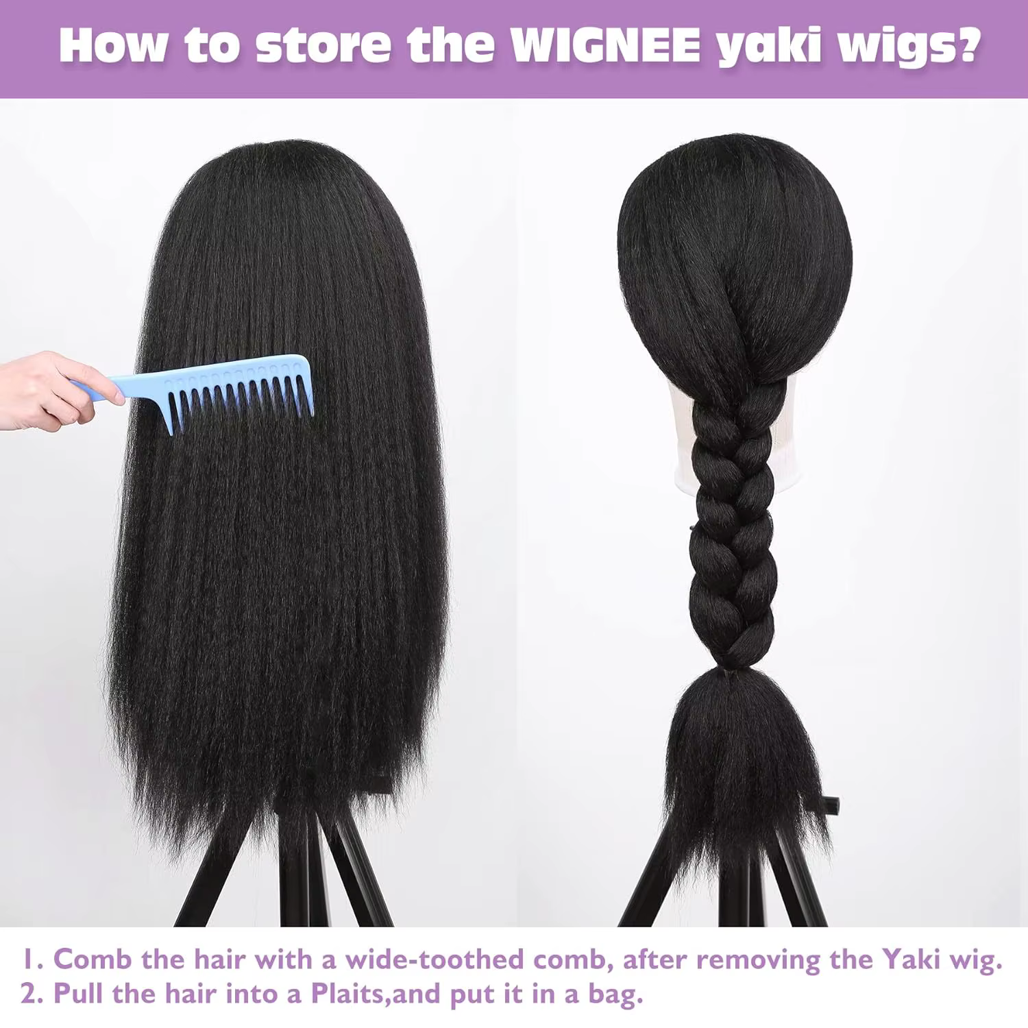 Perruque synthétique Yaki lisse et crépue pour femmes, perruque avec bandeau noir, facile à coiffer, sans dentelle frontale, sans colle