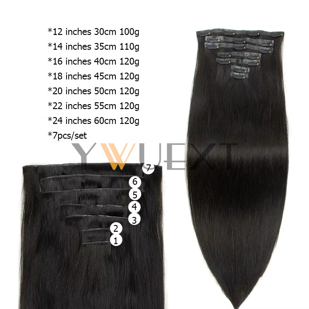 Extensions de cheveux invisibles à clipser en PU