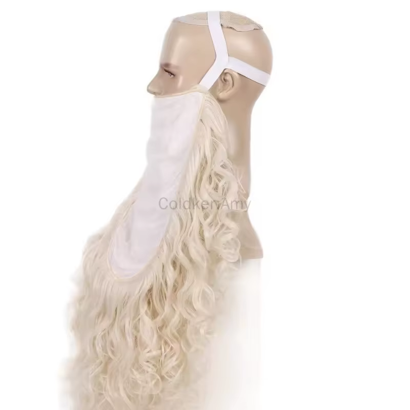 Perruque de cheveux de noël + ensemble de barbe