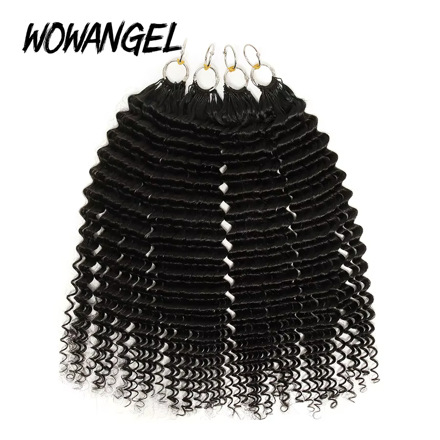 WOWANGEL Extensions de cheveux humains bouclés afro crépus à crocheter