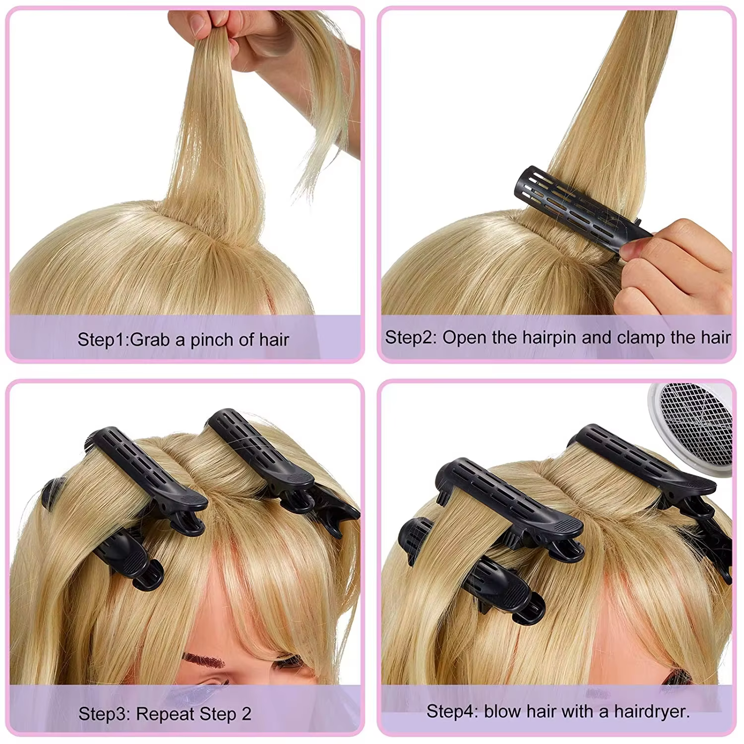 12 pièces pince à racine de cheveux volumisante-riffeurs