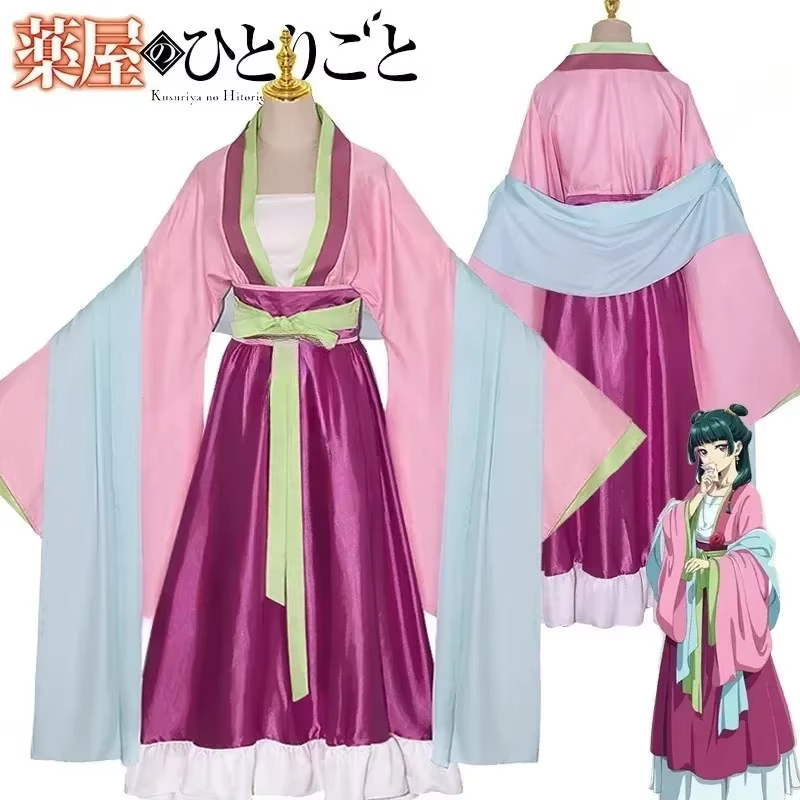 Costume de cosplay Mao Mao, perruque, robe, jupe et haut vert de l'anime Kusuriya No Hitorigoto pour Halloween, pour femmes