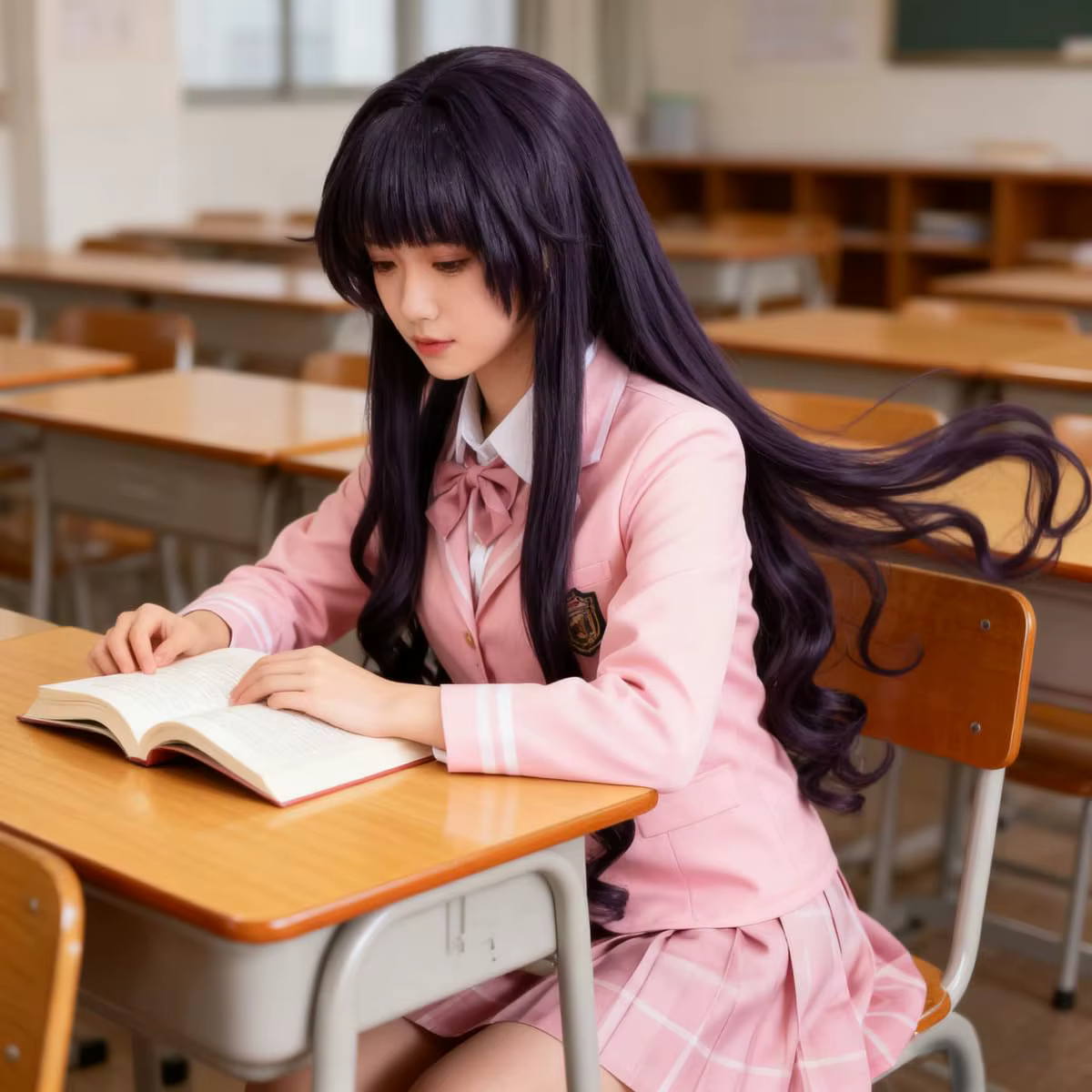 Perruque de cosplay Kaoruko Waguri