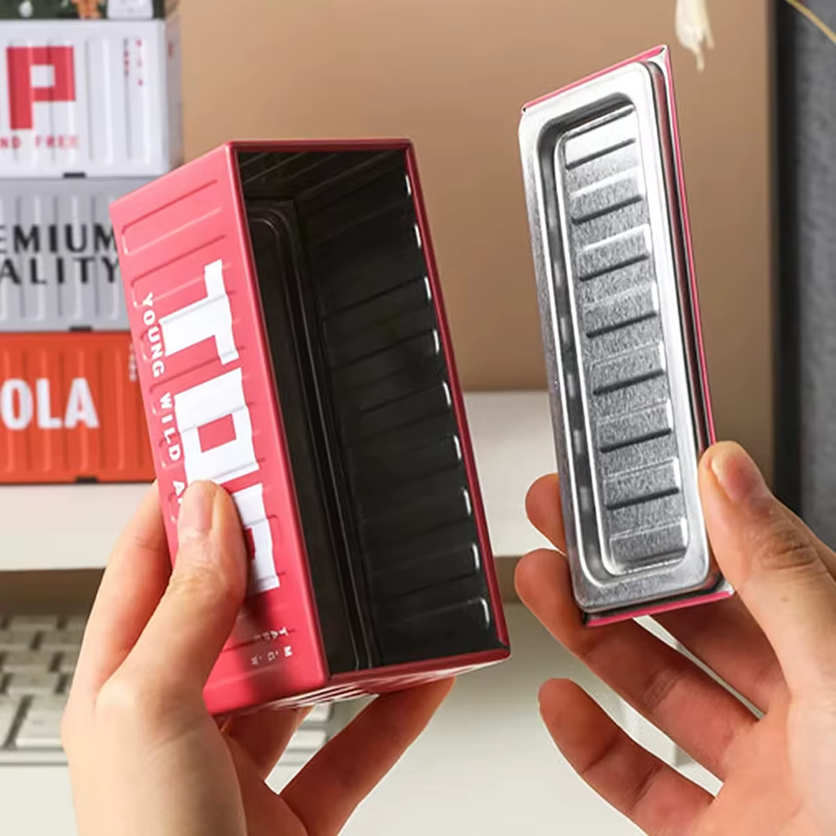 Conteneur de rangement en fer Compact, organisateur de bureau créatif, Tube de fournitures de bureau, organisateur de bureau, boîte en métal, Mini conteneur 