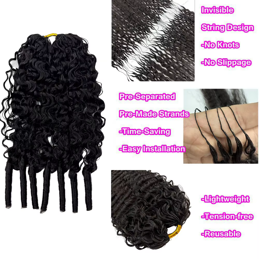 Extensions de cheveux humains bouclés style birman, pré-bouclées, pour femmes noires, cheveux sans nœuds pré-séparés pour tressage