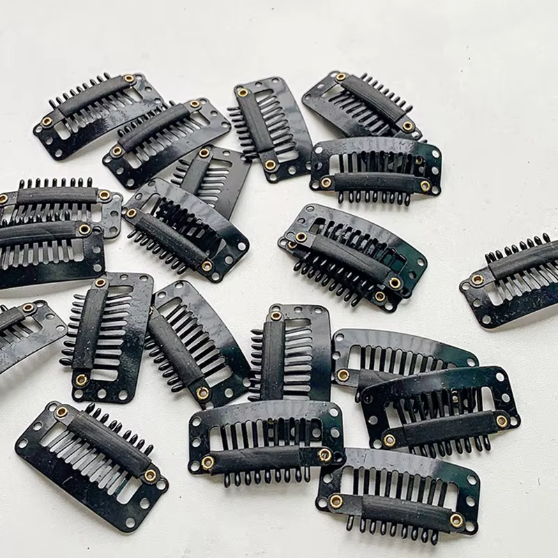 10 pcs/lot 9 dents 32mm pinces à perruque pour extensions de cheveux fournitures coudre dans