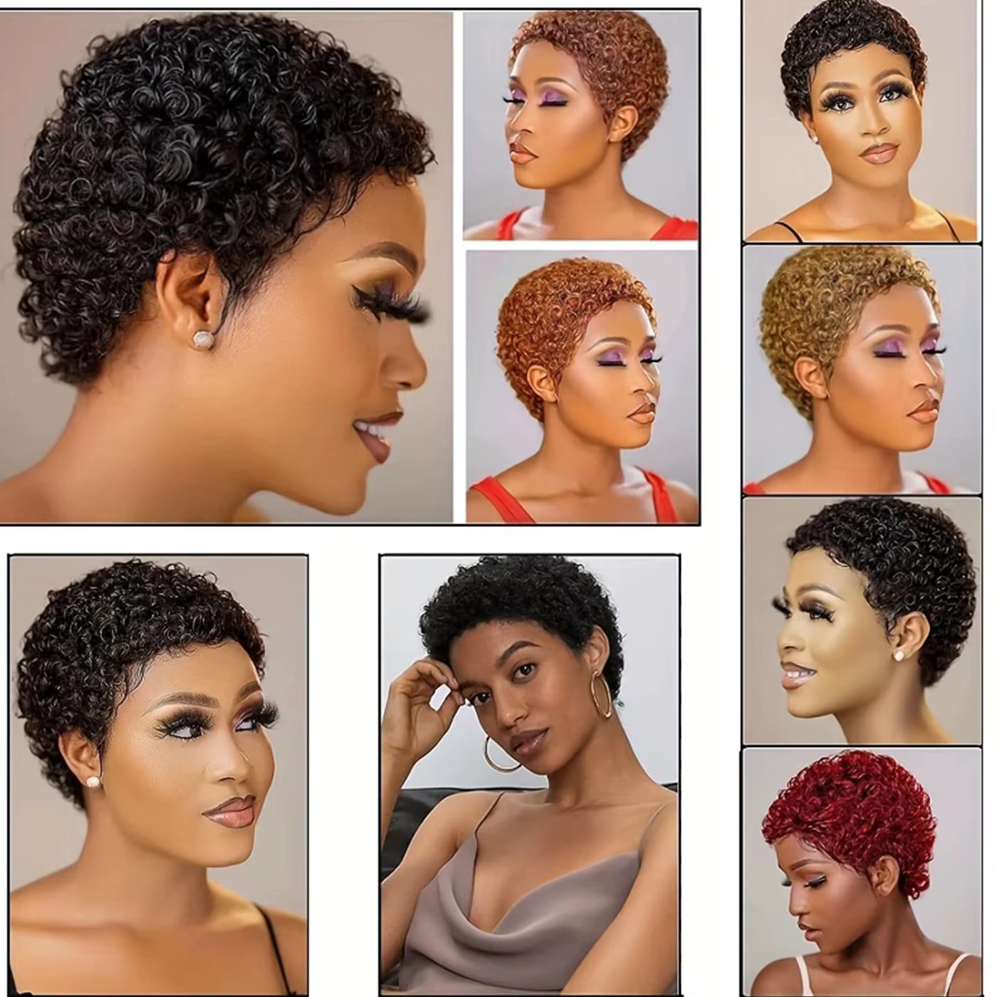 Kinky Curly Human Hair Wigs for Women
