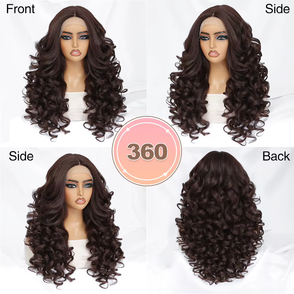 Perruques avant en dentelle bouclée Latisha synthétique de haute qualité Blonde rose bleu noir blanc rouge marron perruque avec des cheveux de bébé pour les femmes africaines