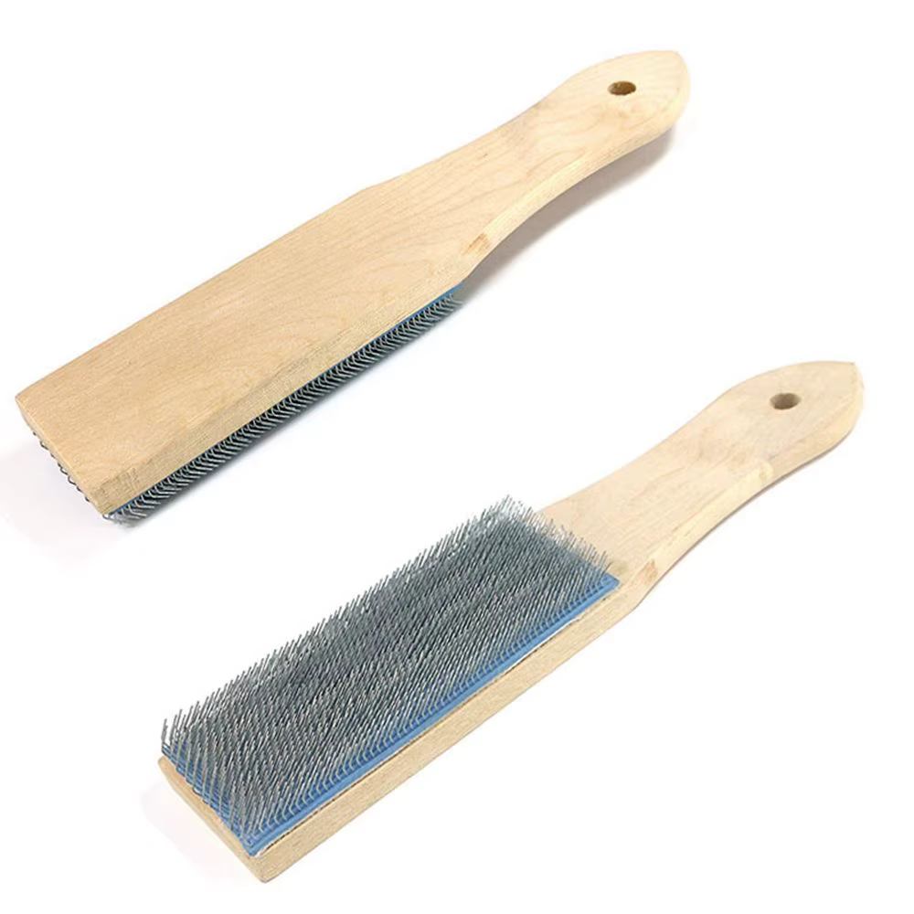 Conception ergonomique en métal en acier robuste, outil de nettoyage de brosse de lime à puce, nettoyeur de fichiers de brosse de nettoyage