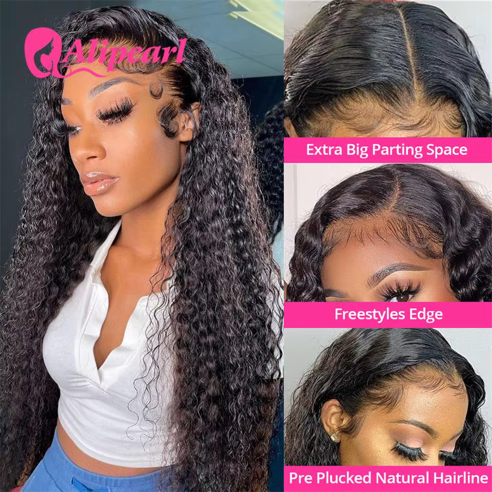 Perruque Lace Front Wig Deep Wave brésilienne naturelle-ALIPEARL