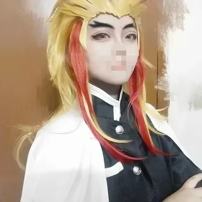 Perruque de cosplay Kyojuro Rengoku