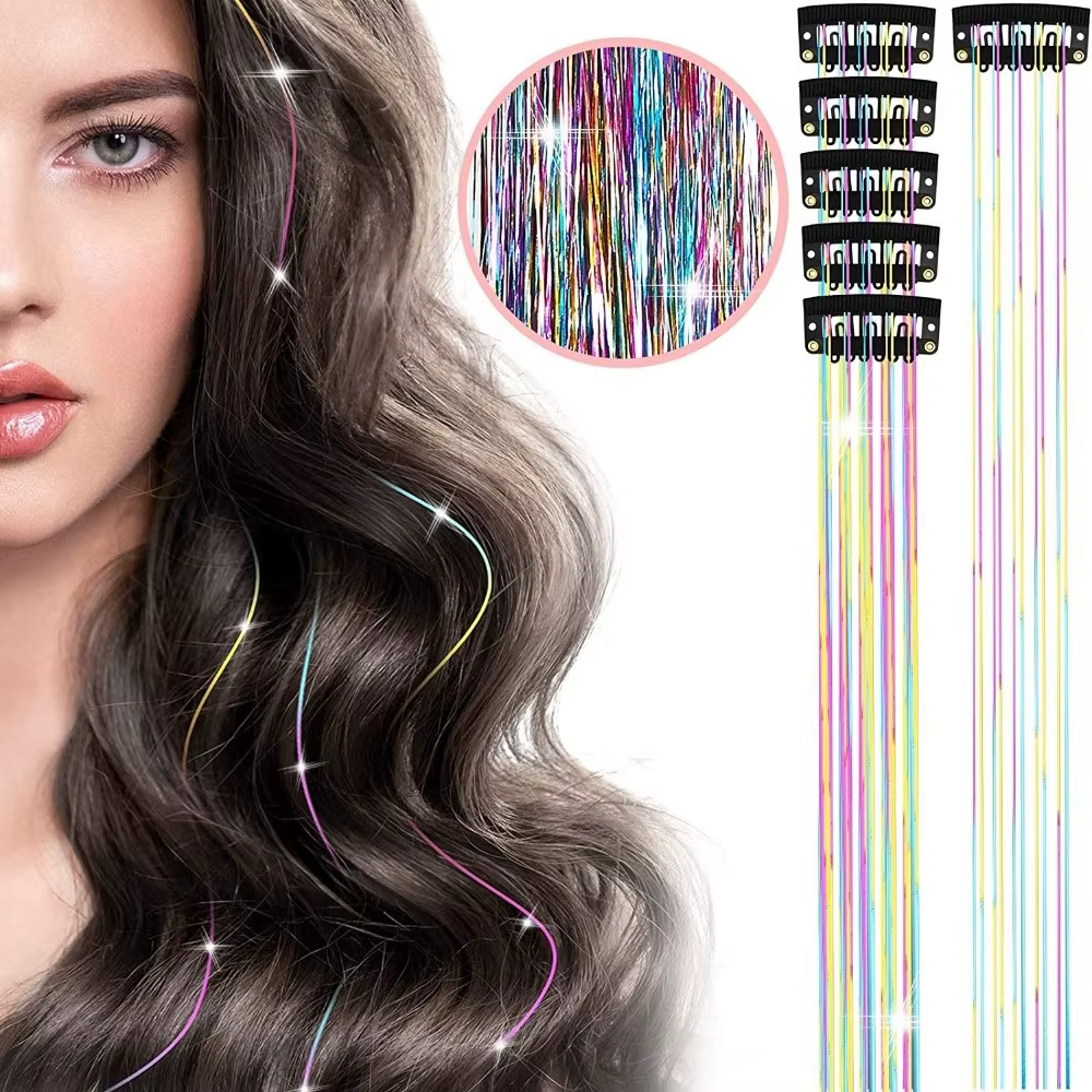 Nouvelle mode points forts pince dans les Extensions de cheveux coloré brillant