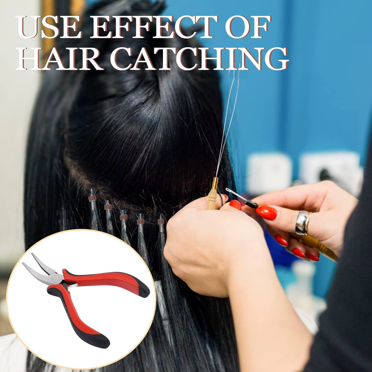Kit d'extension de cheveux professionnel avec perles