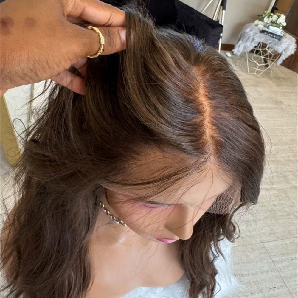 Perruque Lace Front Wig synthétique moka brune