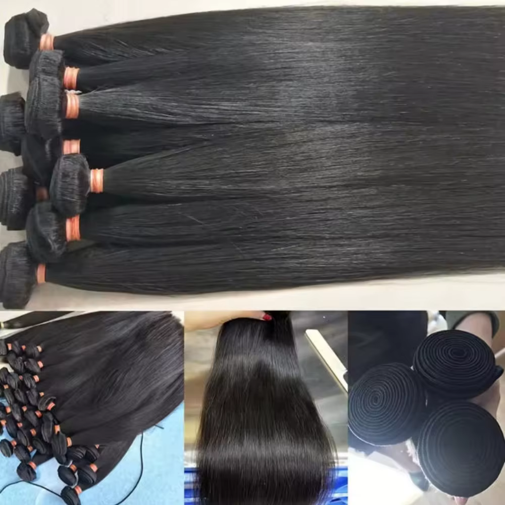 Extensions de cheveux humains brésiliens Remy bruts