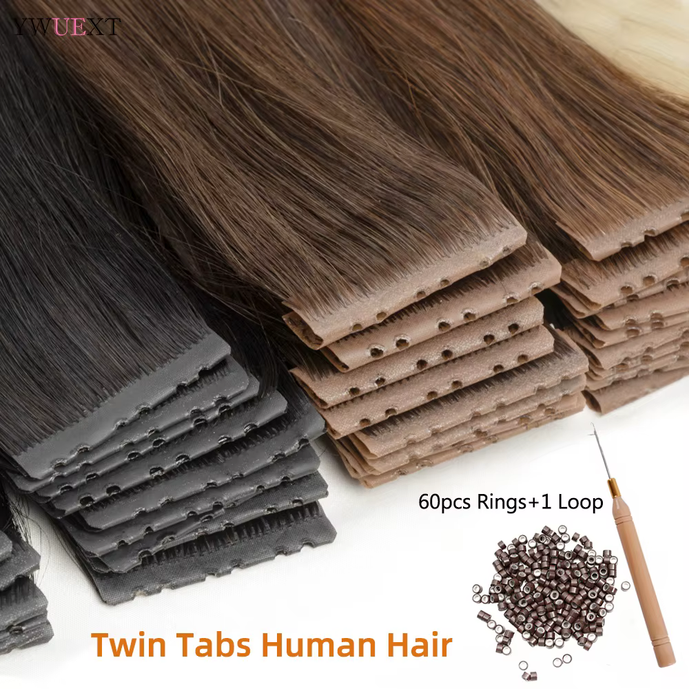 Extensions de cheveux invisibles à double onglets