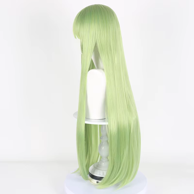 Perruque synthétique longue et droite de haute qualité, verte, pour cosplay de personnage de bande dessinée, perruque pour reality show