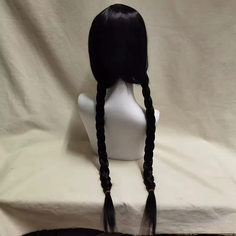 Perruque de Cosplay de la famille Addams