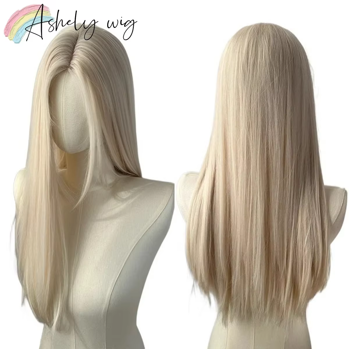 Perruque blonde longue droite pour femme