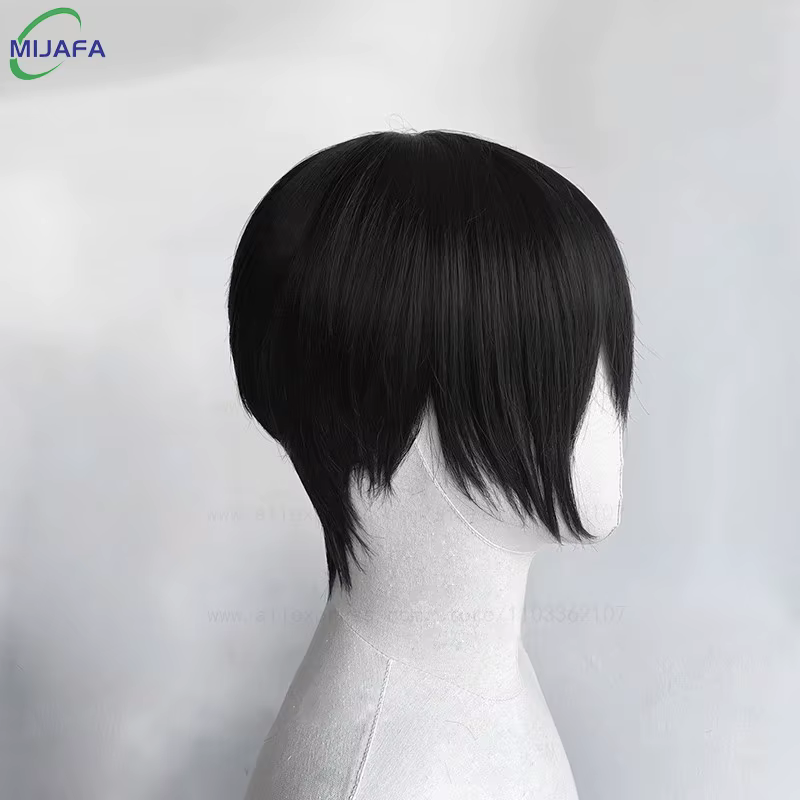 Anime Tobio Kageyama Cosplay perruque adolescent court noir couches Texture coupe résistant à la chaleur cheveux
