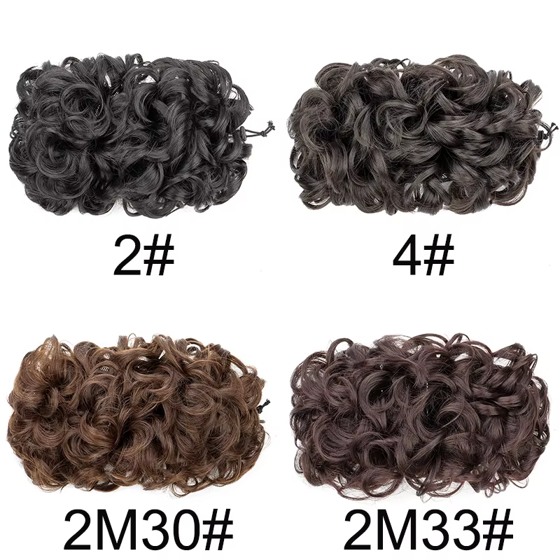 Chignon Synthétique Bouclé avec Bande de Caoutchouc artificiel astique