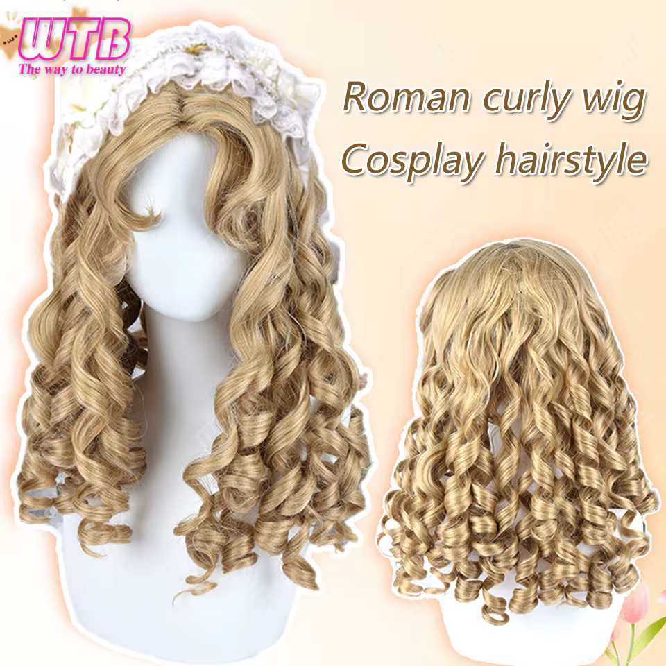 Perruque Lolita synthétique longue bouclée pour femme