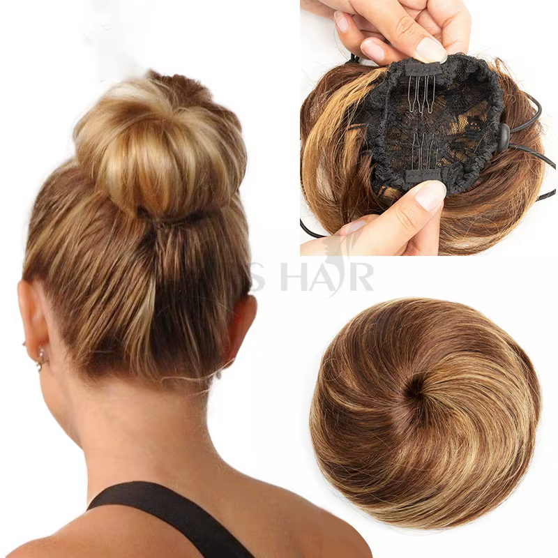 Chignon cheveux humains cordon