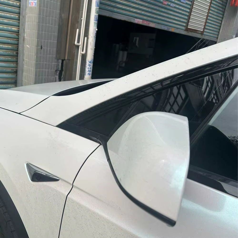 Superposition occultante à suppression chromée pour Tesla modèle X 2016 – 2020, garniture de fenêtre, autocollant noir brillant