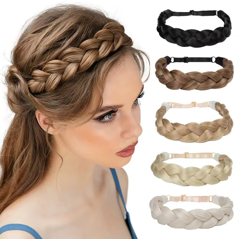 1 pièces synthétique Premium réglable à la main perruque tressée bande élastique cheveux mode tressage