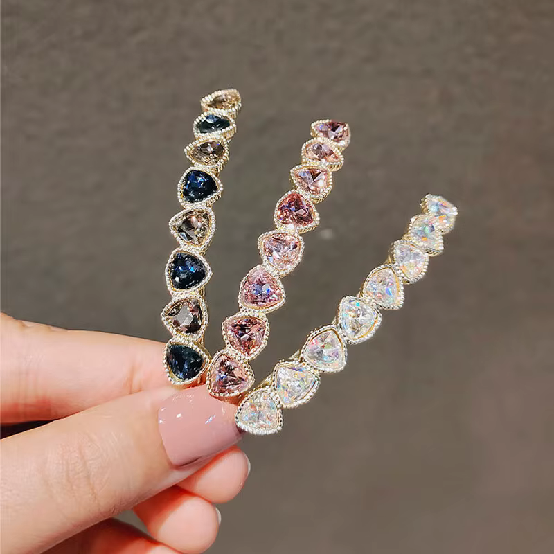 Pinces à Cheveux Géométriques en Clip et Strass