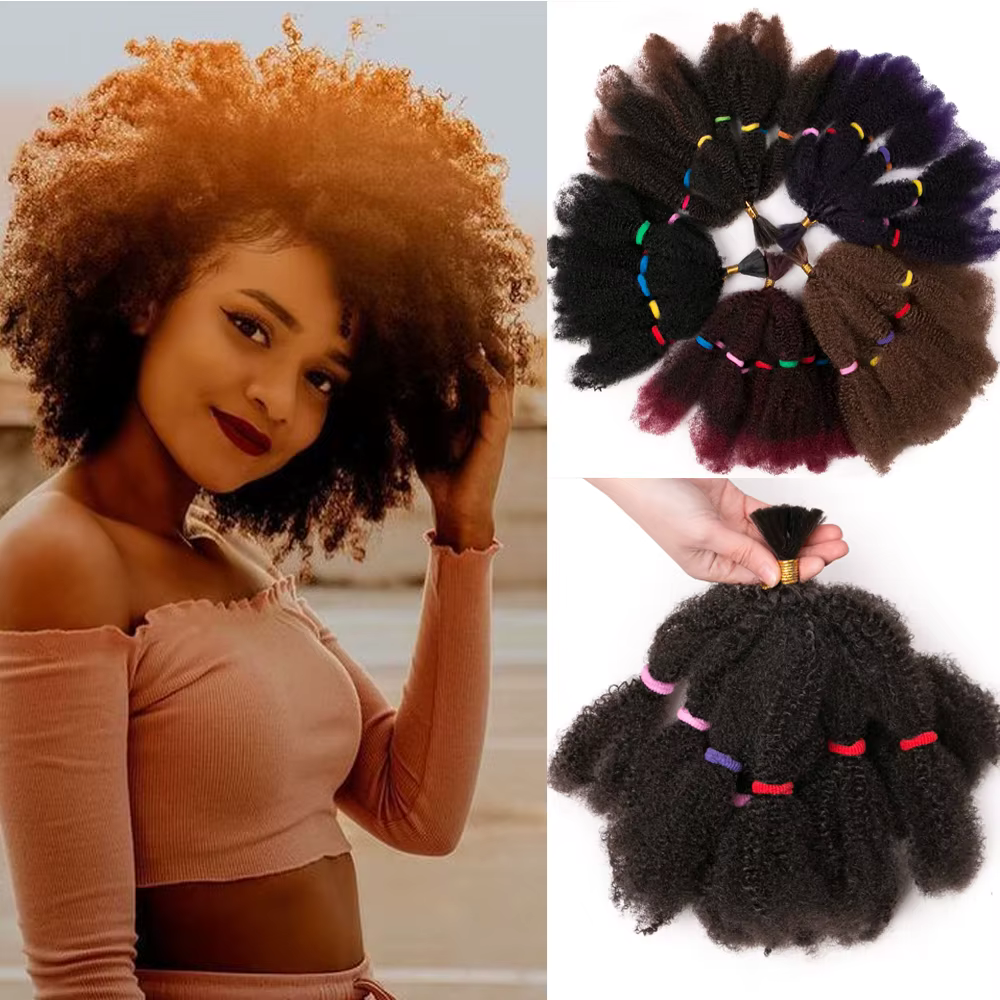 VERVES Crochet cheveux bouclés Extensions synthétiques 12 pouces Ombre tressage