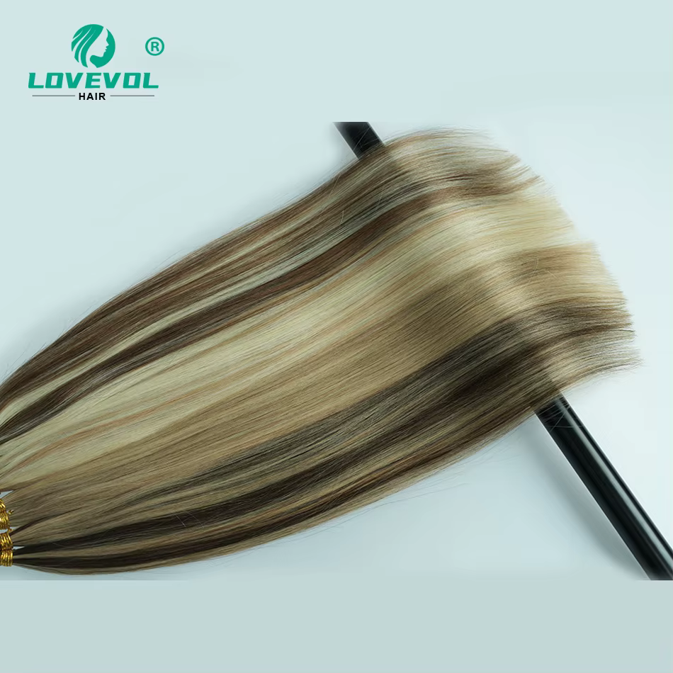 V Tip kératine russe Remy Extensions de cheveux VTip brun foncé blond 50/100 brins V conseils Fusion