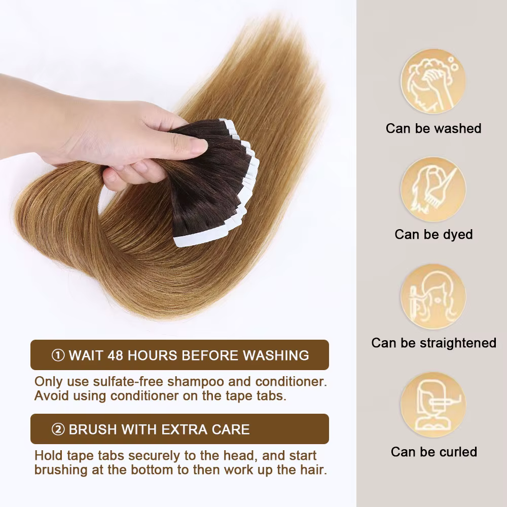 Extensions de bande de cheveux humains blonds