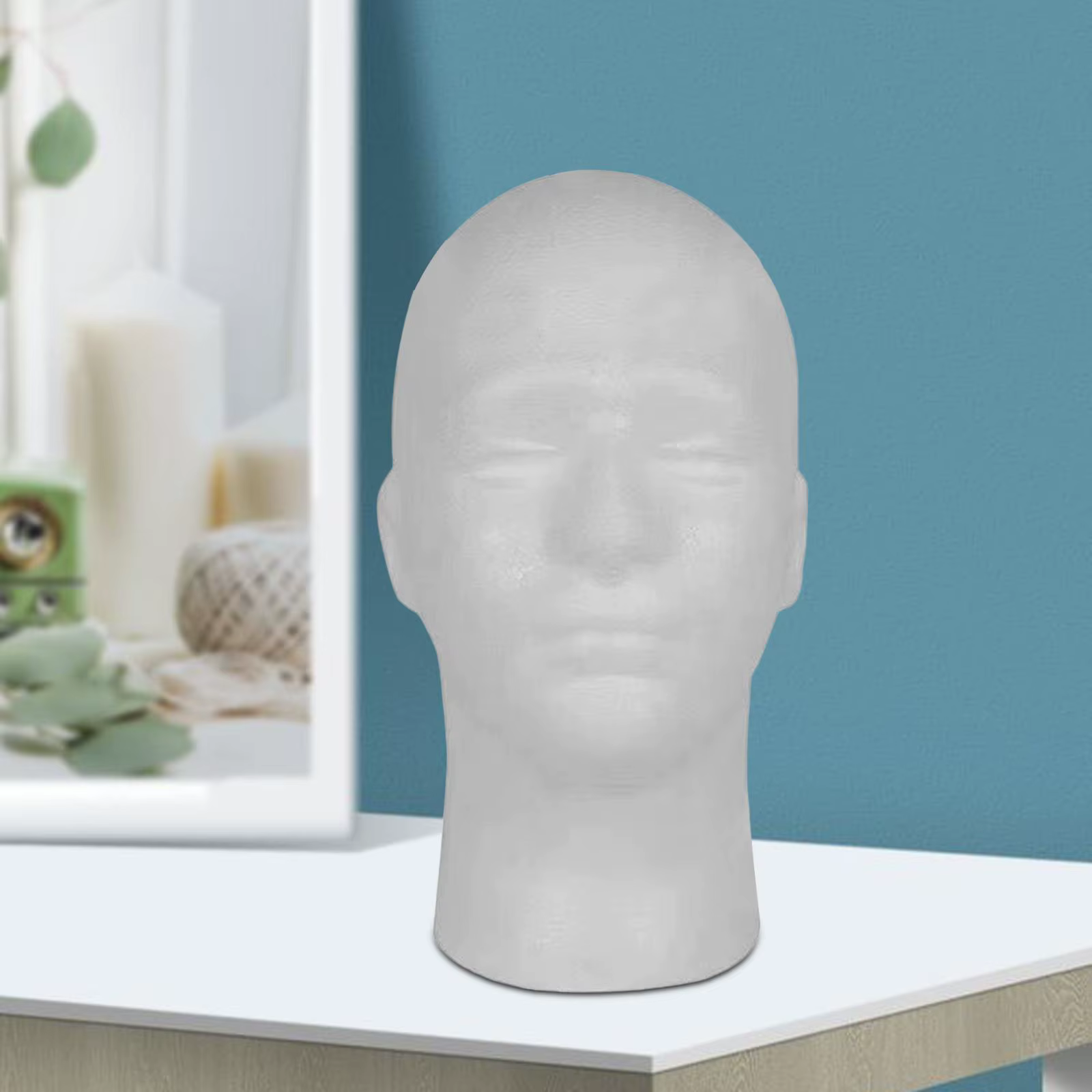 Tête de perruque en polystyrène pour hommes