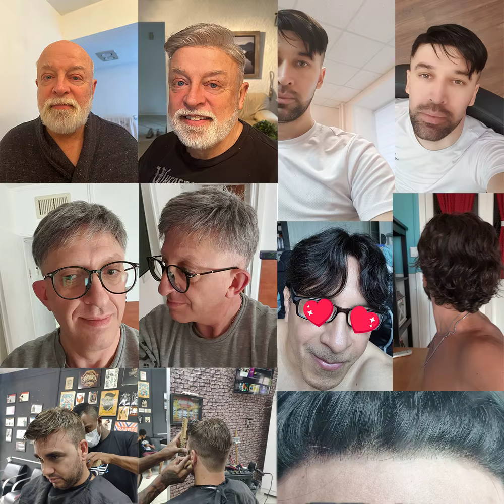 Perruque de prothèse capillaire pour hommes