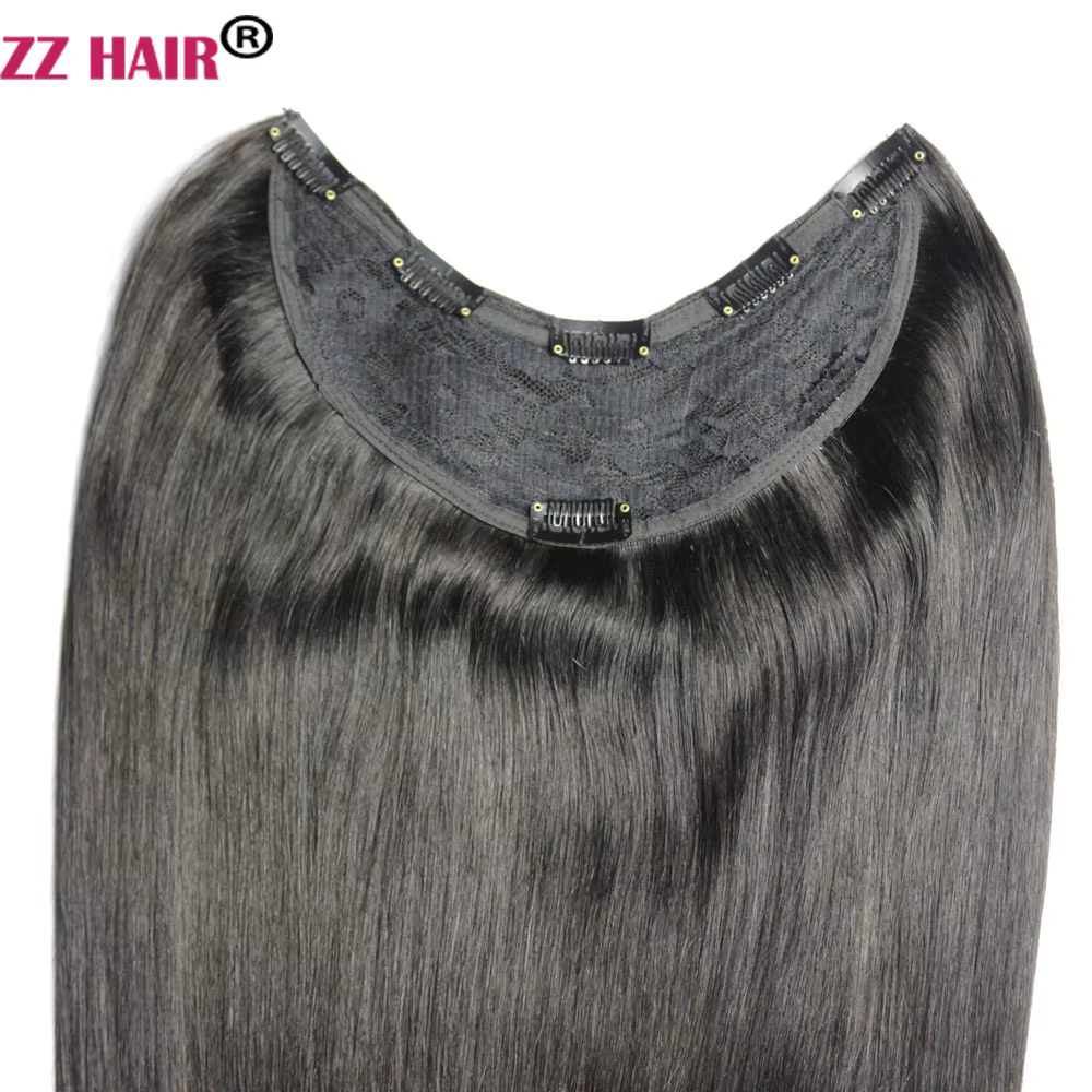 ZZHAIR 100% Extensions de cheveux humains brésiliens Remy 120g-200g 16 "-26" U pièce perruque Clip-in naturel droit