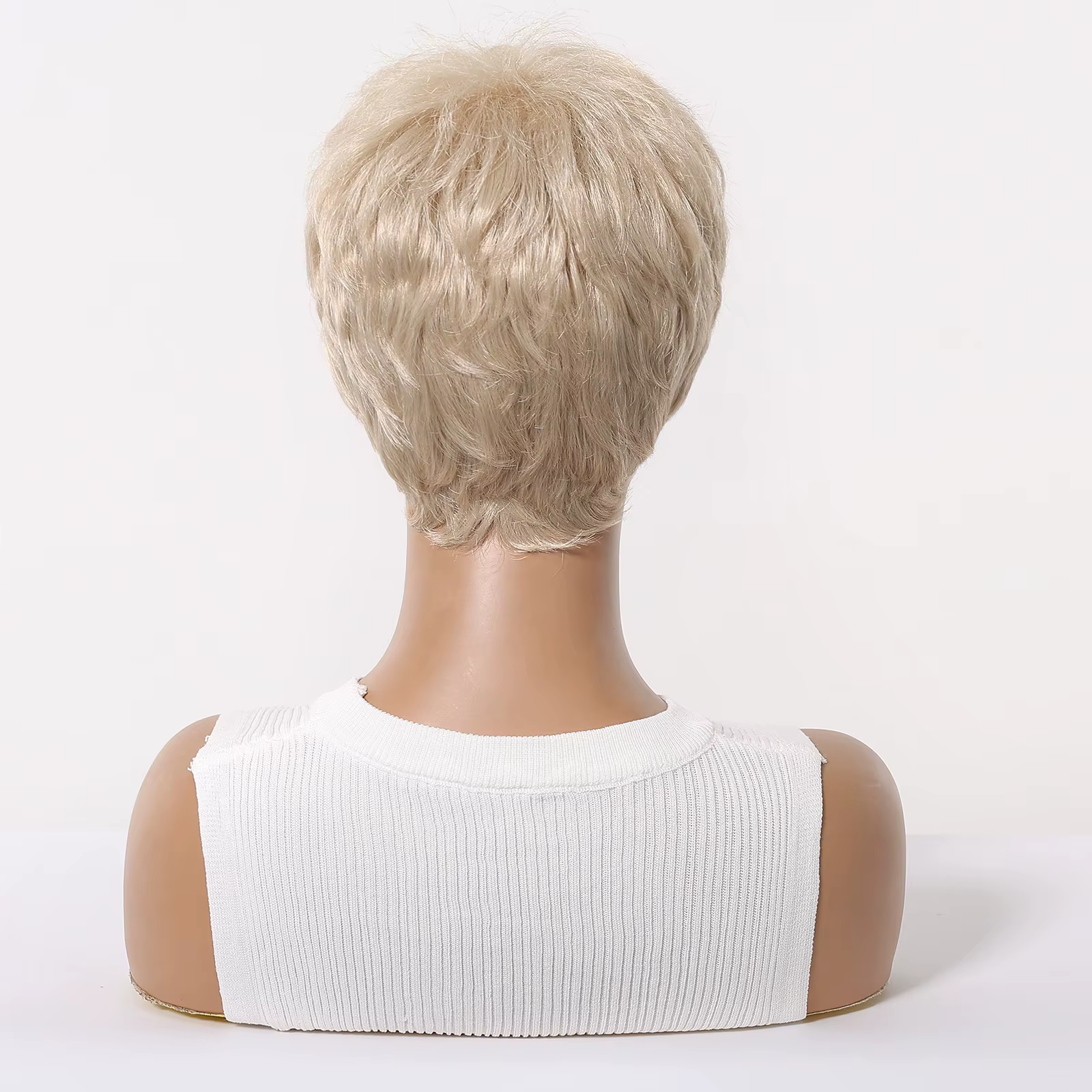 Perruques synthétiques courtes blondes platine pour hommes