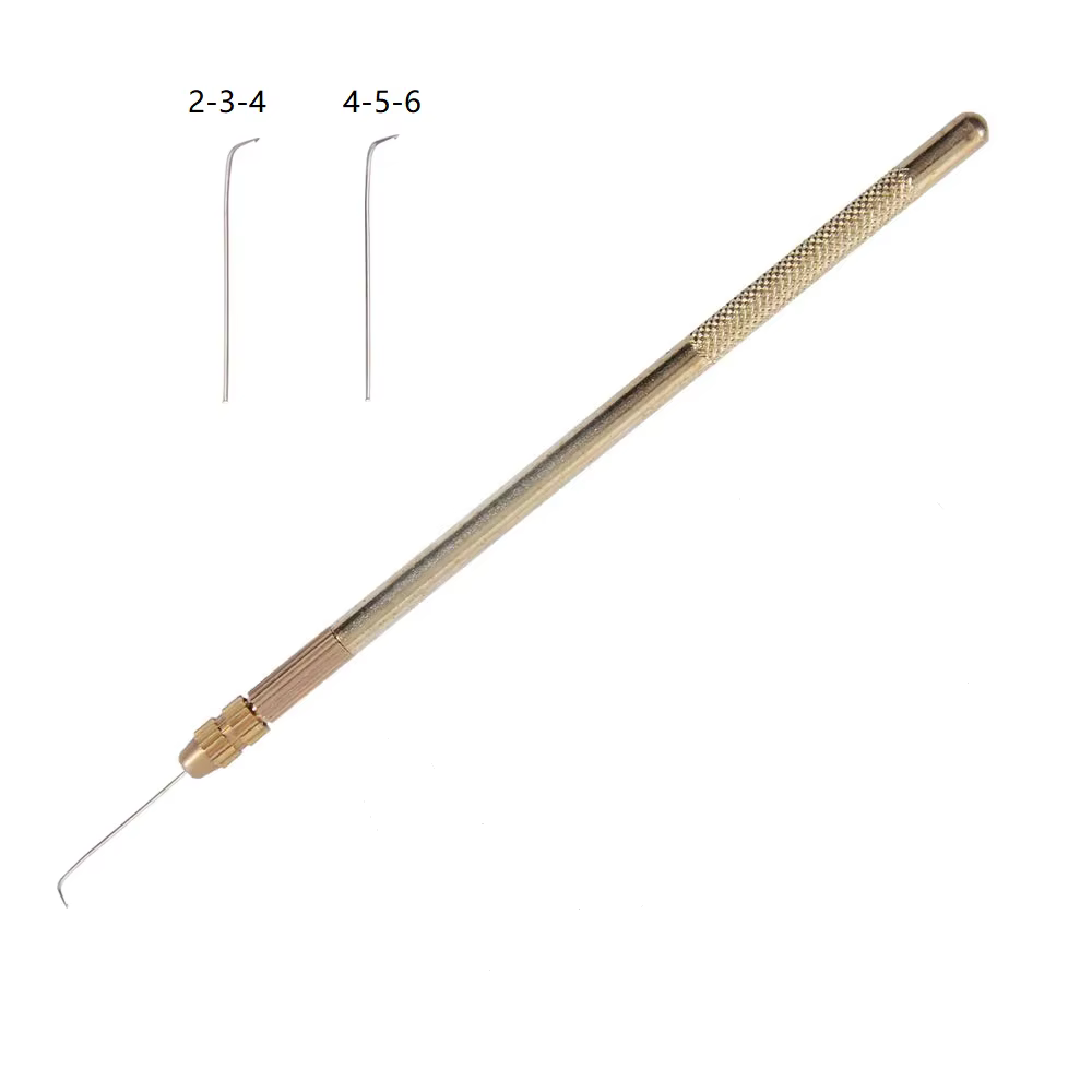 2 aiguilles allemandes pour la fabrication de perruques et 1 support en laiton pour aiguille de ventilation de perruque en dentelle